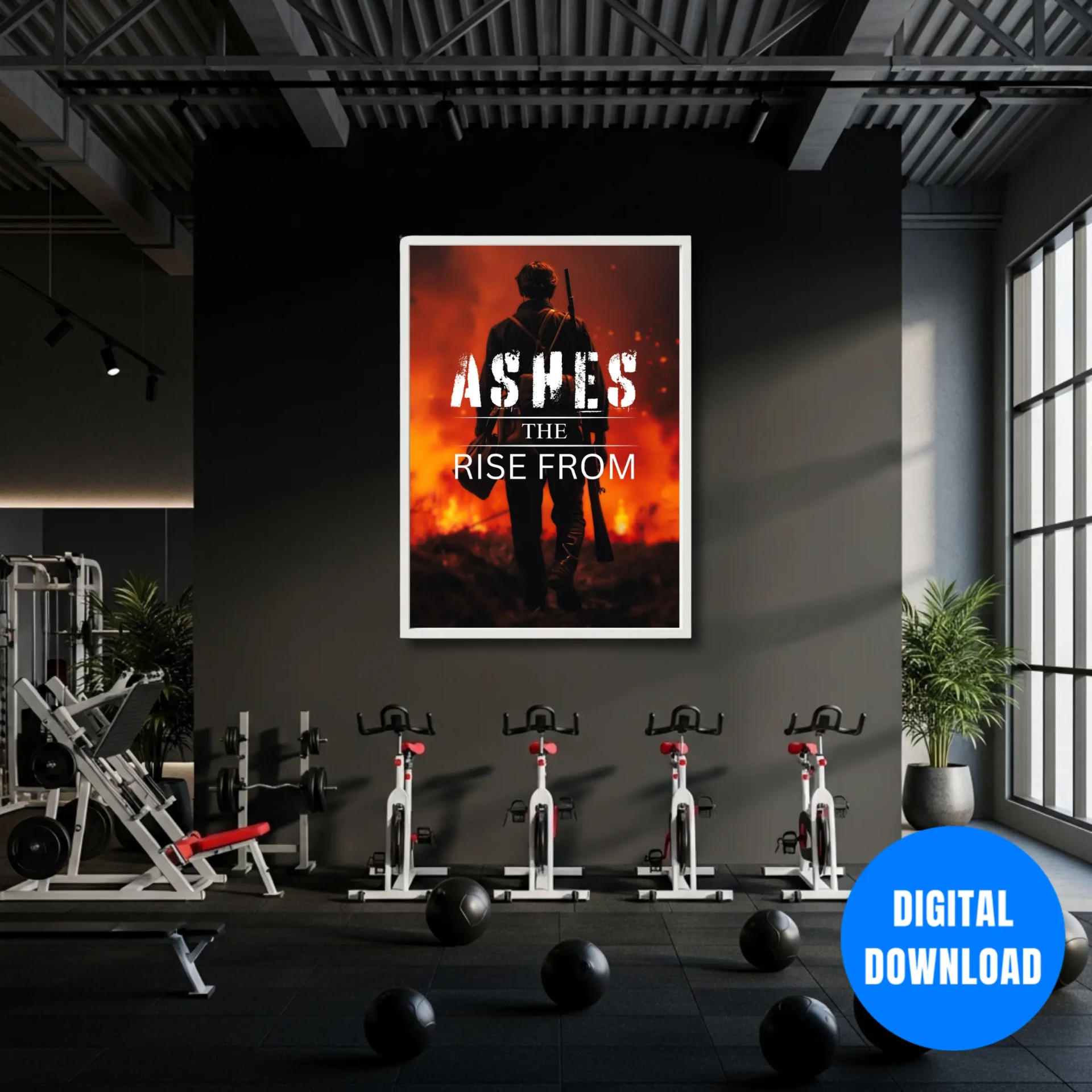 Gym displaying an Elite Mindset poster